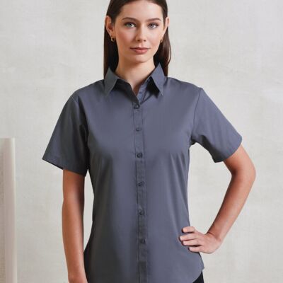 Women's Short Sleeve Poplin Blouse Thumbnail