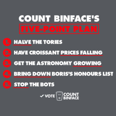 Count Binface's Five Point Plan Design