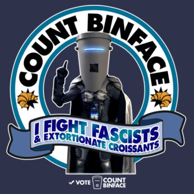 Count Binface - I Fight Fascists & Extortionate Croissants Design